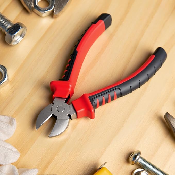 7" Diagonal Cutting Pliers, Heavy Duty Side Cutters, Wire Cutters For Electrical Appliance Repair, Cable, Electronic Production, Industrial Work, Fine Cutting, Model Making Comfort Grip