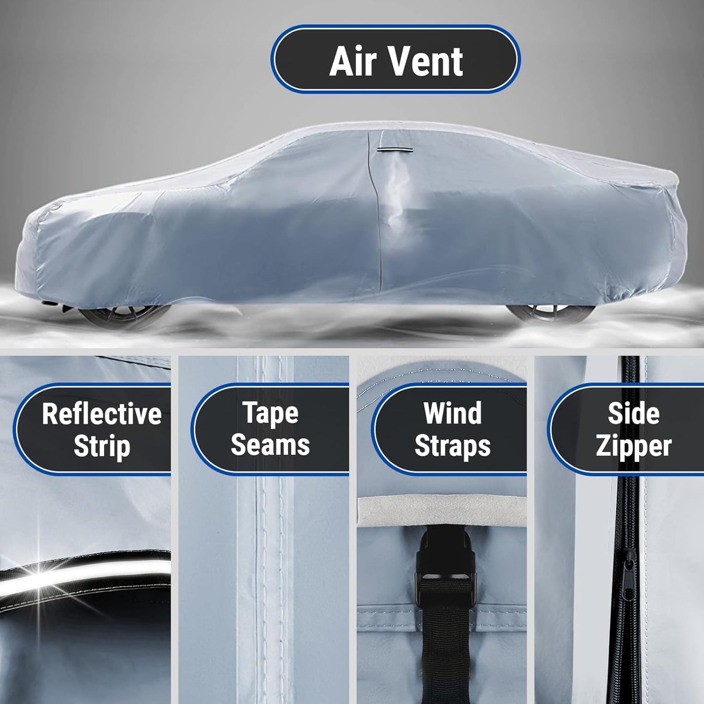 iCarCover Premium Car Cover for 1968-1972 Chevy Chevelle Wagon Heavy Duty Waterproof All Weather Automobiles Custom Fit Indoor Outdoor UV Snow Protection Covers with Straps and Bag