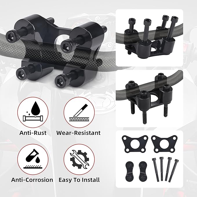 Handlebar Riser for Can Am Spyder, Aluminum Handle Bar Riser Extension Kit For Can-Am Spyder RT RTs 2020-Newer, Compatible with Spyder F3 F3s Adjust 1 1/8" Backward 1 3/8" Upward