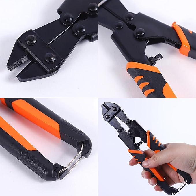 Mini Bolt Cutter,Small Heavy Duty Wire Cable Cutter with Soft Grip Anti-Slip Handle,Sharpen Cutting Edge,Wire Cutter,One Hand Operation,Small and Portable Design