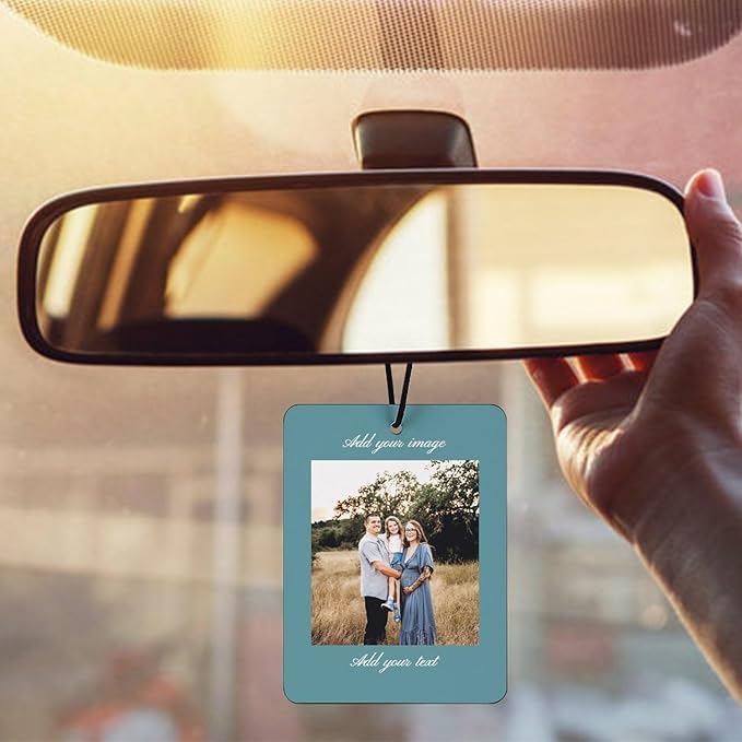Custom Air Freshener for Car - Double Sided Printed Personalized with Picture Photo Text -Personalized gift for Valentine’s Day Birthday Christmas