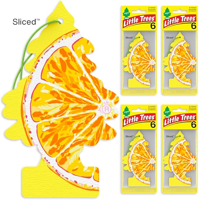 LITTLE TREES Car Air Freshener | Hanging Tree Provides Long Lasting Scent for Auto and Home | Sliced, 24 Air Fresheners