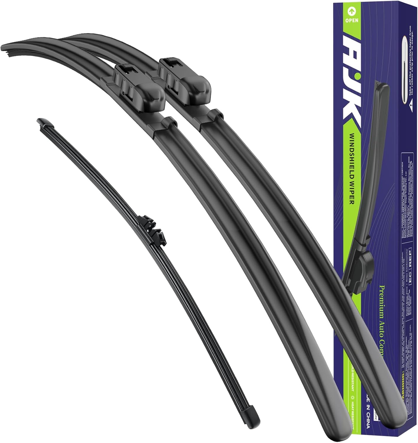 AJK Front Windshield Wiper for Ford Bronco Sport 2021 2022 2023 2024, Original Equipment Back Window Wipers Blades, Conventional, Vehicle Specific Fit, Pack of 3