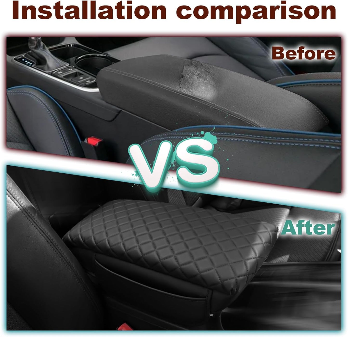 Center Console Cover for Hyundai Sonata 2015 2016 2017 2018 2019 Armrest Console Pad Lid Cover Sonata Accessories (Sonata 2015-19 pad)