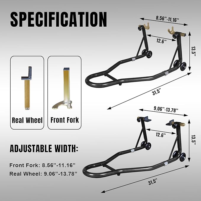 Motorcycle Stand Rear Combo Wheel Lift Stand, 500Lbs Capacity,Swingarm Spool Paddock Stand for Sport Bike,Fit for Yamaha, for Honda, Suitable for Kawasaki Black
