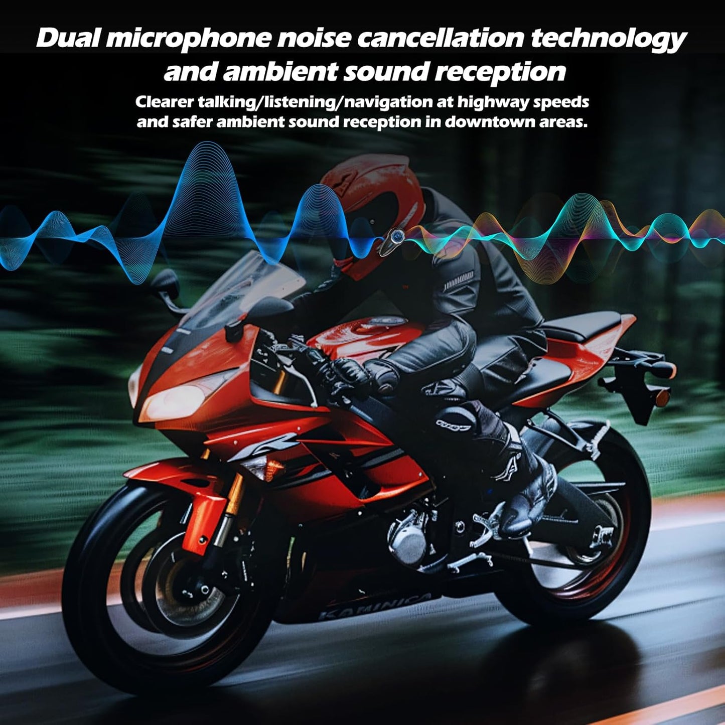 Motorcycle Bluetooth Headset T2Plus Dual Chip MESH Intercom 10-Way Motorcycle Helmet Bluetooth Helmet Intercom Communication Systems with Double Coil Subwoofer Speakers (Black/Silver)
