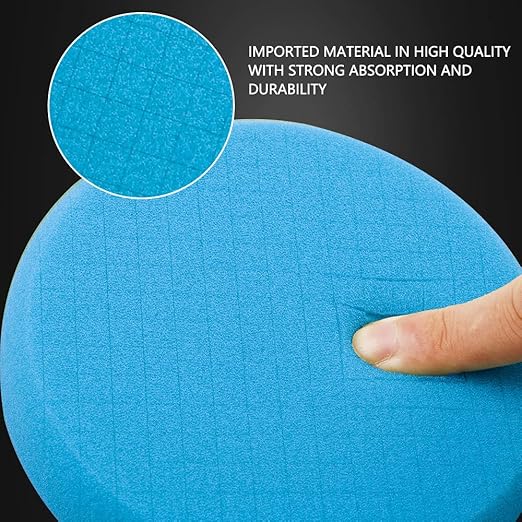 Blue T60 Moderate-Cut Foam Polishing Pads, SPTA 3Pcs 6.5 Inch Face for 6 Inch 150mm Backing Plate Compound Buffing Sponge Pads for Car Buffer Polisher Compounding, Polishing and Waxing -FPTSS6B-3