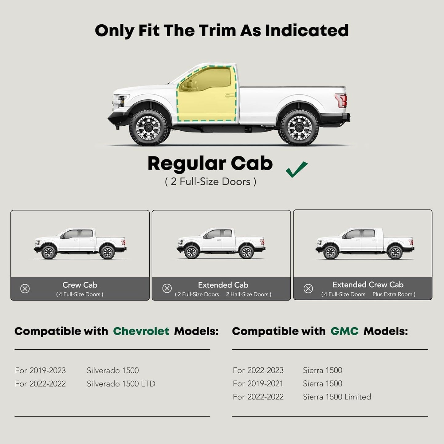 YHTAUTO 4 Inch Running Boards Side Steps Fit Chevy Silverado & GMC Sierra 1500/1500LTD/2500 HD/3500 HD 19-24, Standard/Regular Cab, Oval Bent Ends Carbon Steel Black Powder, Truck Cab Side Step Rails