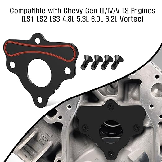Camshaft Retainer Plate Gasket & Bolt Kit Compatible with GM Gen 3, 4, 5 LS & LT Engines – Fits LS1 LS2 LS3 L83 L86 L87 4.8L 5.3L 6.0L 6.2L – Replaces 12589016, BTR89016