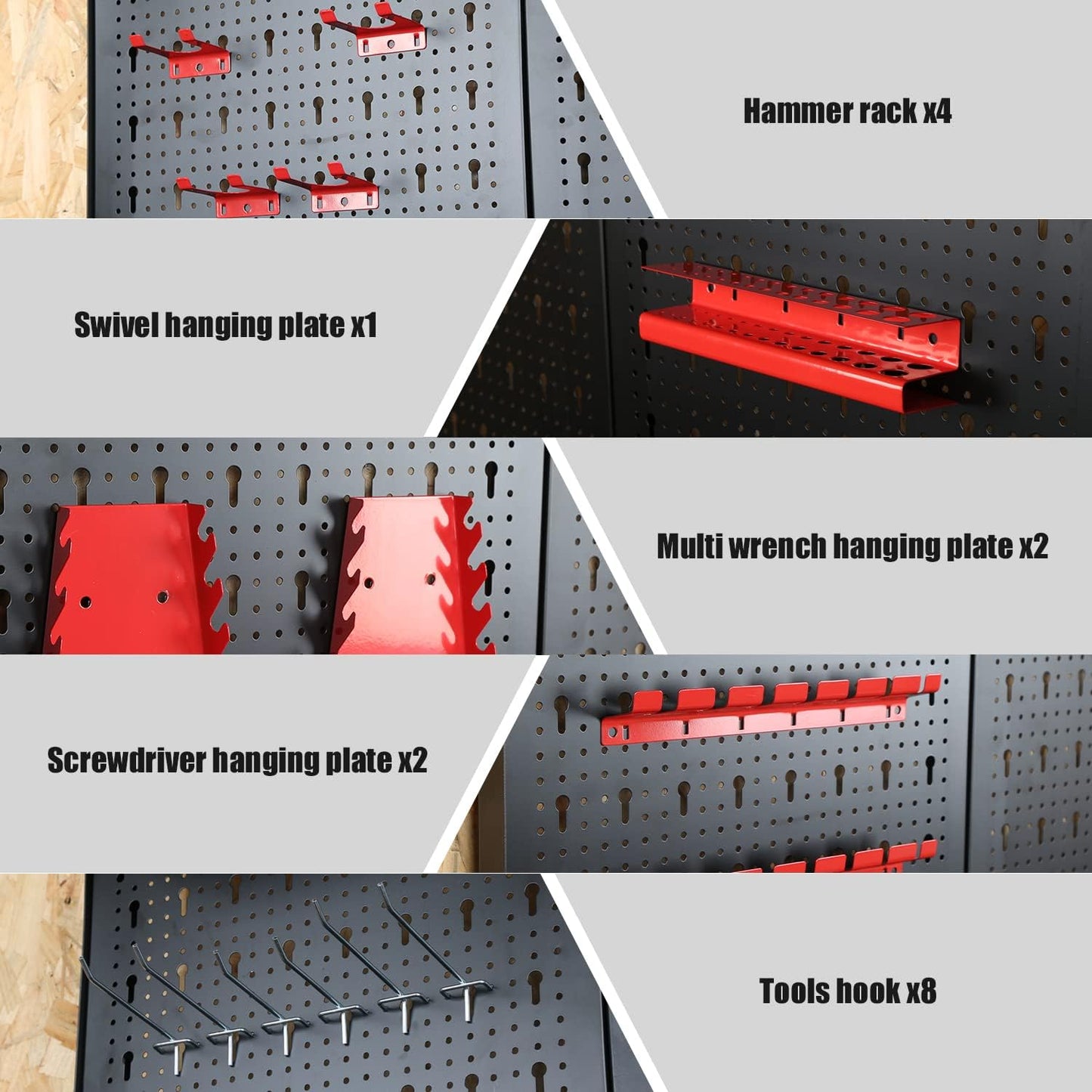 Prostormer Workbench, 47.25 inch Multipurpose Garage Worktable with Peg Board Hook Kit for Home, Garage, and DIY Projects