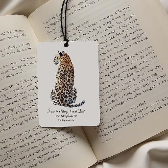 EVER-GOING TUNE Trendy Leopard Print Car Air Freshener 4 Pcs,Retro Coquette Cheetah Prints Room Decor, Christian Bible Gift Air Freshener Hanging in Car Wardrobe Drawer or Book.