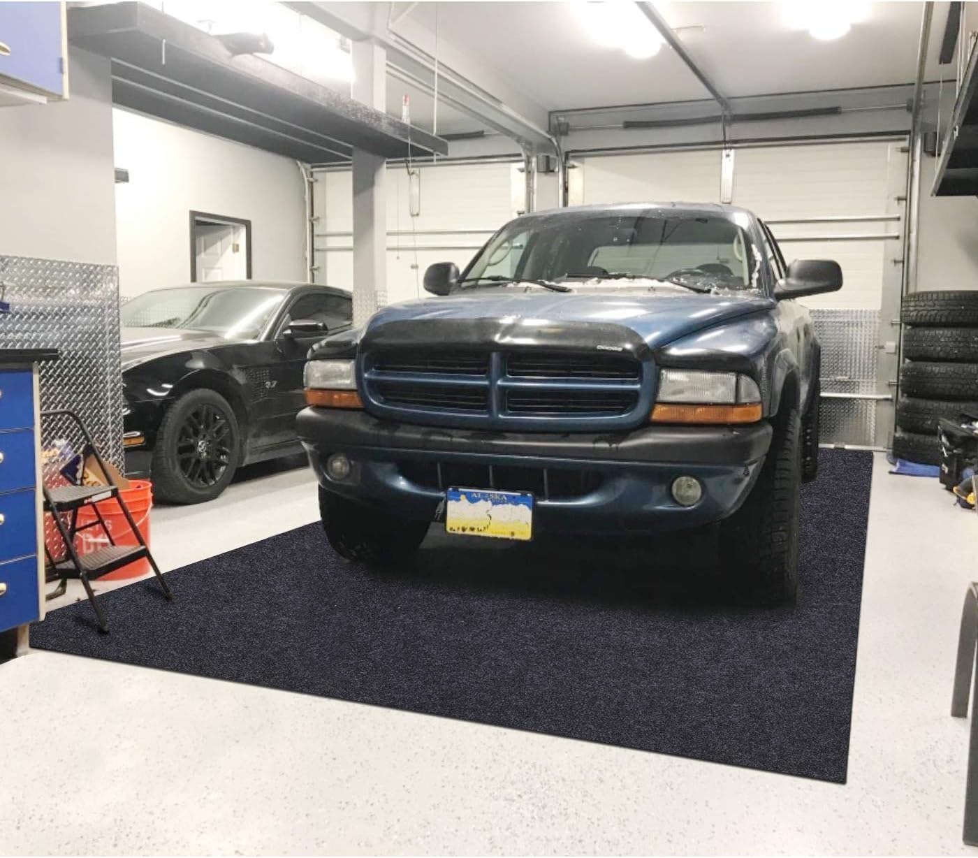 Garage Floor Mat，Absorbent Oil Mat—Floor Mat for Golf Carts,Motorcycles，Protect Garage and Shop Floor Surface，Absorbent Felt and Leak-Resistant Anti-Slip Backing，Reusable/Washable (7'6"x21')