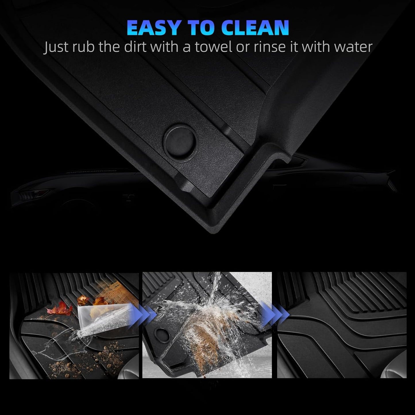 Tesla Model Y Floor Mats for Tesla Model Y 2020-2024,TPE All Weather Custom Fit Floor Liner 1st and 2nd Row Car Liners,Tesla Interior Accessories (Model Y Floor Mats 3PCS)