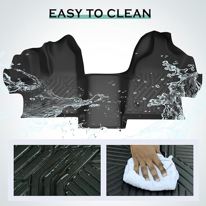 KARPAL Floor Mats Front Liner Fit for 2015-2021 Ford Transit 150/250/350/350HD w/Carpet Flooring (No Fit Transit Connect) Custom Fit All Weather TPE Transit Accessories Front Row Mat