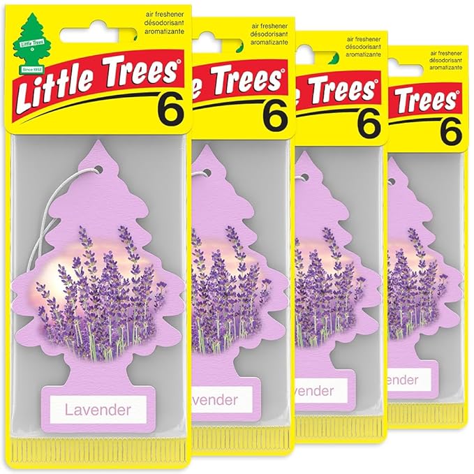 LITTLE TREES Car Air Freshener | Hanging Tree Provides Long Lasting Scent for Auto and Home | Lavender, 24 Air Fresheners
