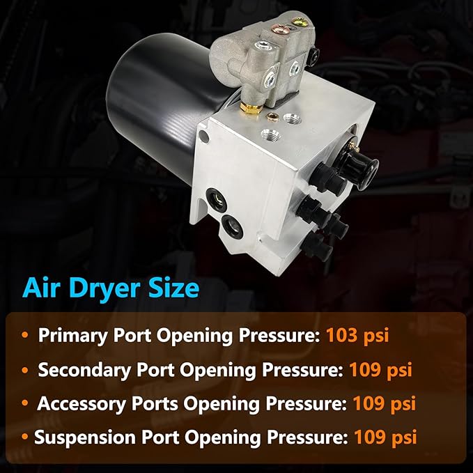 801266 Air Dryer Assembly 12V with Desiccant Cartridge Kit Fit for Kenworth Volvo Freightliner Columbia Peterbilt International Western Star Trucks Bus RV Tractors