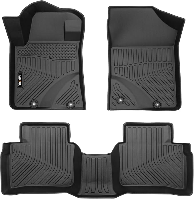 AIPOIL® Floor Mats for 2014-2018 Nissan Altima Fits 1st & 2nd Row TPE All Weather Anti-Slip Floor Liners Full Set Custom Car Mats Accessories, Black