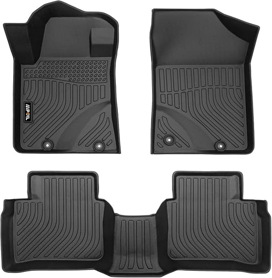 AIPOIL® Floor Mats for 2014-2018 Nissan Altima Fits 1st & 2nd Row TPE All Weather Anti-Slip Floor Liners Full Set Custom Car Mats Accessories, Black