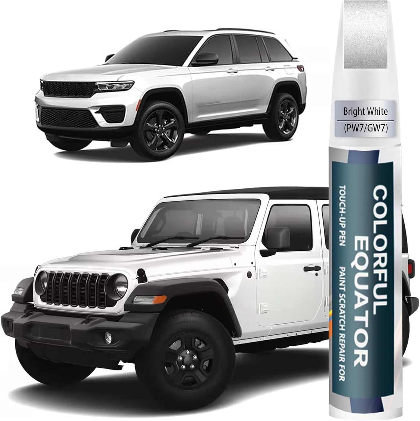 PW7/GW7 Bright White Touch Up Paint for Jeep, Car Paint Pen Scratch Repair Two-In-One Touch Up Paint, Premium Car Scratch Remover for Deep Scratches