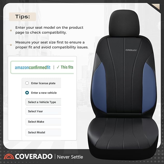 Coverado Seat Covers, Red Car Seat Covers Full Set, Automotive Seat Covers 5 Seats, Waterproof Black Car Seat Protectors Universal Fit for SUVs Trucks Sedans