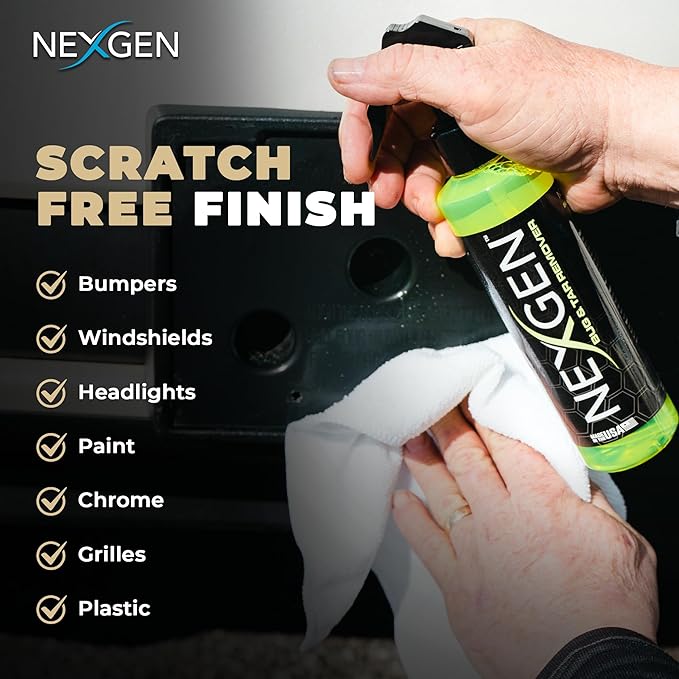 Nexgen Bug and Tar Remover (16oz), Ultimate Car Cleaner for a Pristine Finish - Gentle Yet Effective Bug & Tar Remover for Cars Exterior - Car Cleaning Supplies – No-Scrub Application for Easy Use