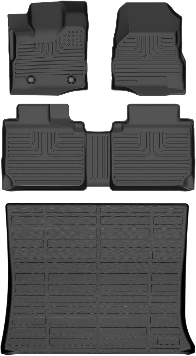 AIPOIL® Floor Mats & Cargo Liner Set for 2012-2017 Chevy Equinox & GMC Terrain All Weather Protection TPE Anti-Slip Automotive Full Set Custom Chevrolet Equinox Car Mats Accessories - Black