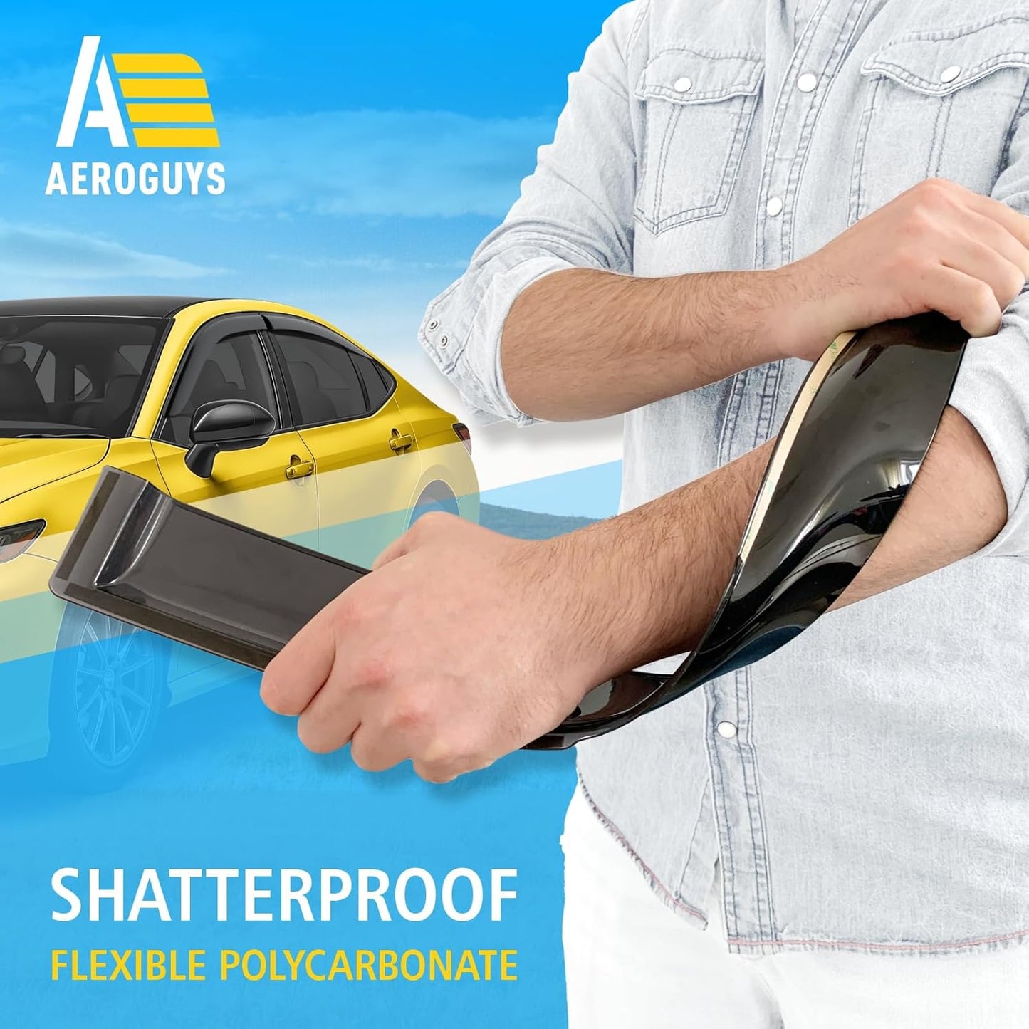 Extra Durable Window Deflectors Tape-On Window Visors Rain Guards Fit for Toyota Camry 2025 Sedan, Sun Visors, Wind Vent for Shades, Exterior Car Accessories - 4 pcs. AG0852