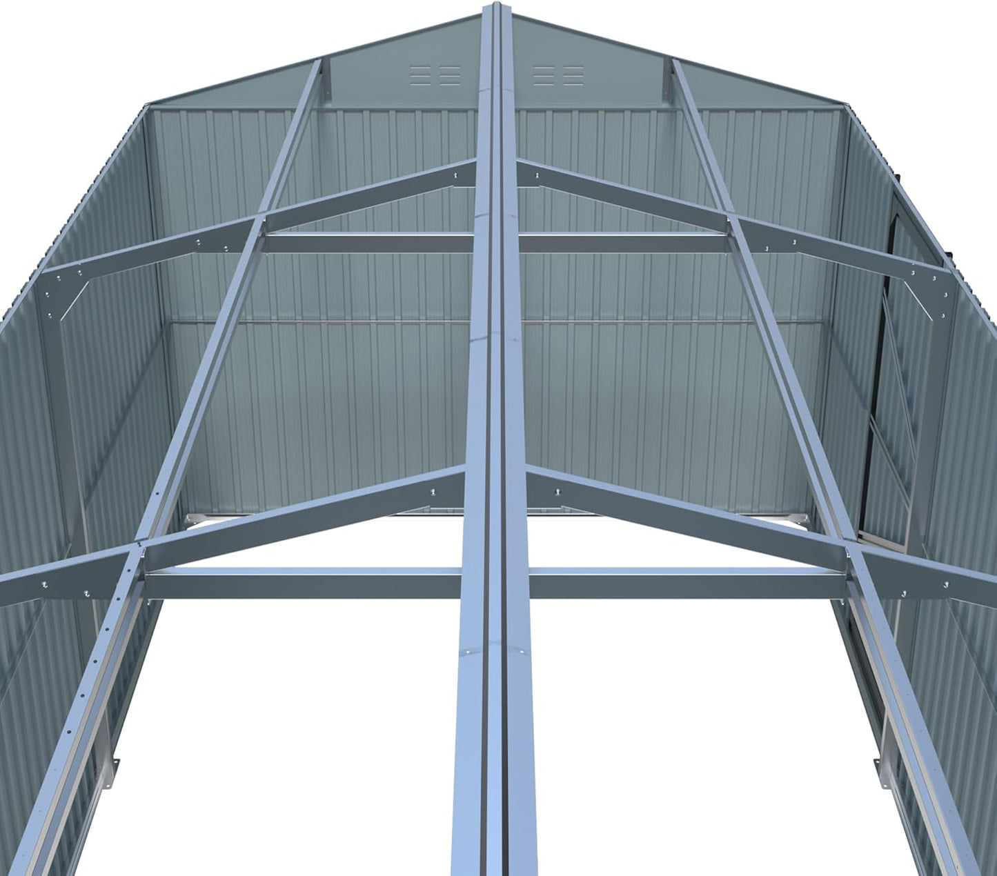 KUIKUI Metal Garage Shed Without Floor, 10x20FT Heavy Duty Outdoor Shed and Storage with 2 Doors and 4 Vents, Car Sheds Outdoor Garage