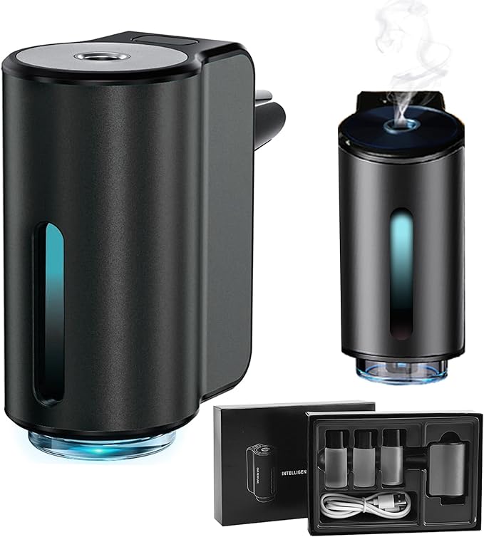 2025 New Smart Car Air Freshener, Three Levels Adjustable Smart Car Air Freshener Diffuser, Aromatizante para Carro (3pcs Blue sea + Diffuser)