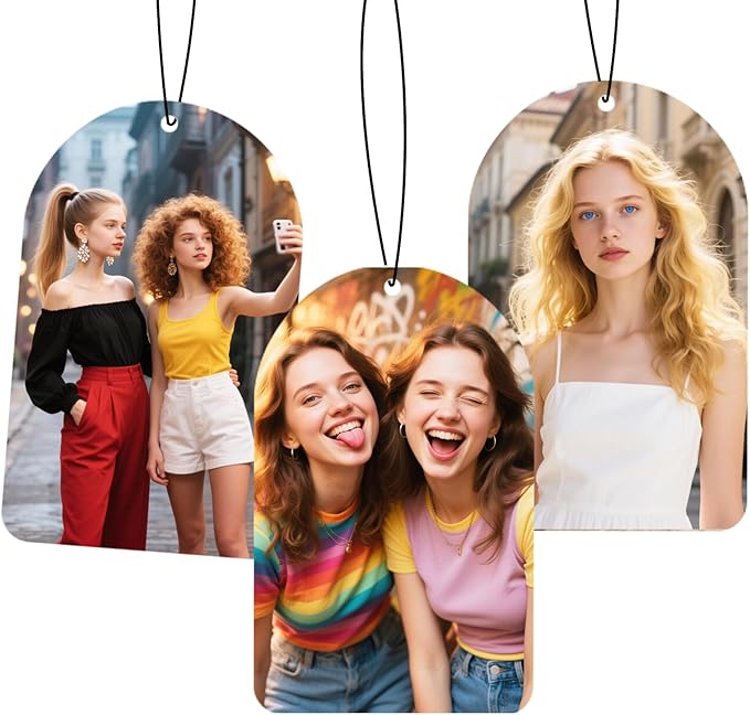 Custom Air fresheners with Picture,Personalized Air Freshener for Car,Cute Hanging Car Air Fresheners for Women,Double-sided Photo Printing Hanging Car Scents 30 scents available