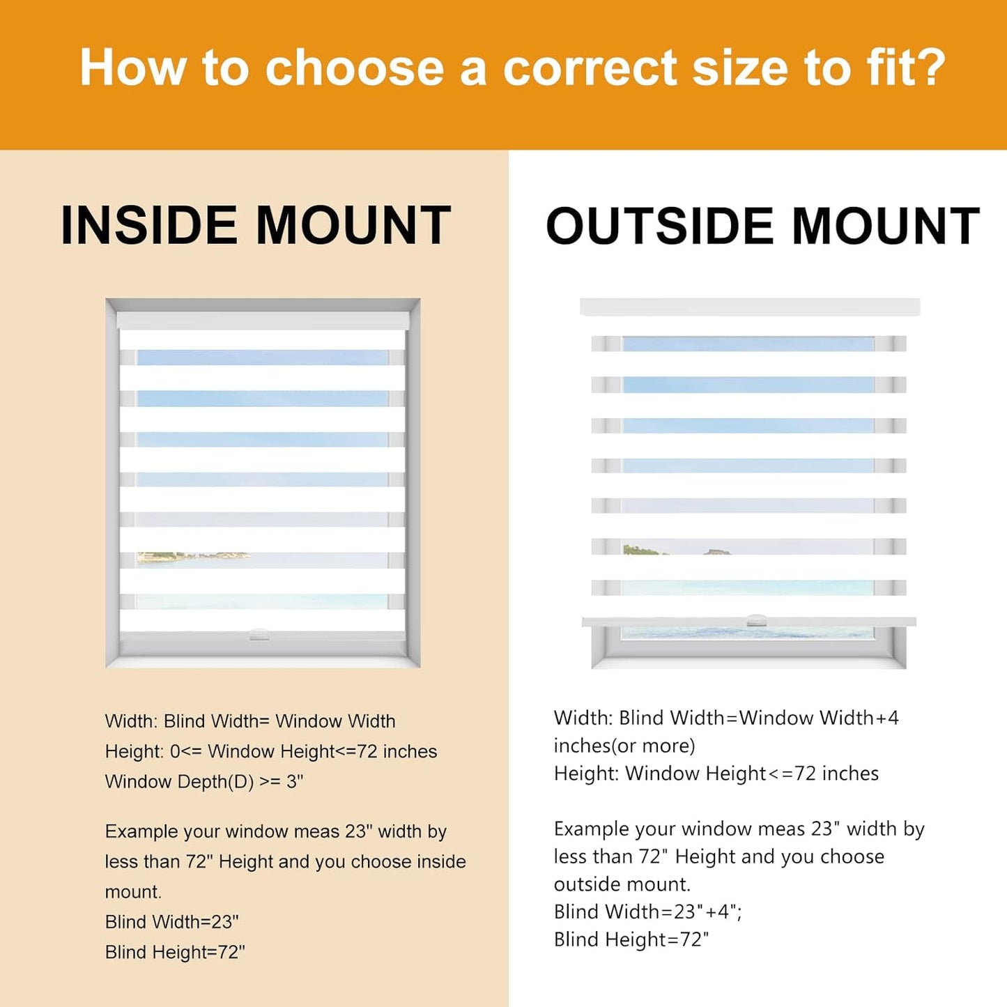 Persilux Cordless Zebra Blinds for Windows Free-Stop Roller Windows Shades (46" W X 72" H, White) Dual Layer Light Control for Day and Night, Light Filtering Sheer Shades for Home, Easy to Install