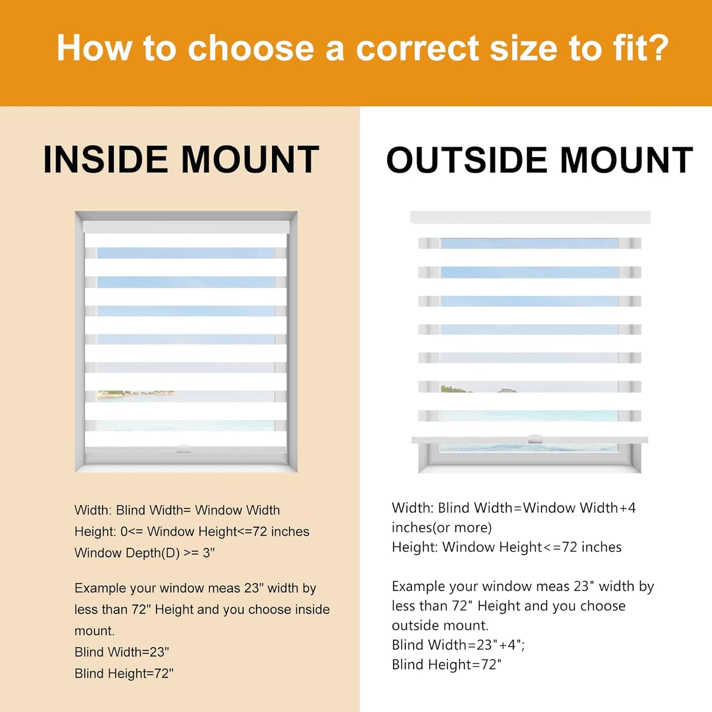 Persilux Cordless Zebra Blinds for Windows Free-Stop Roller Shades (71" W X 72" H, White) Dual Layer Light Cintrol for Day and Night, Light Filtering Sheer Shades for Home, Easy to Install