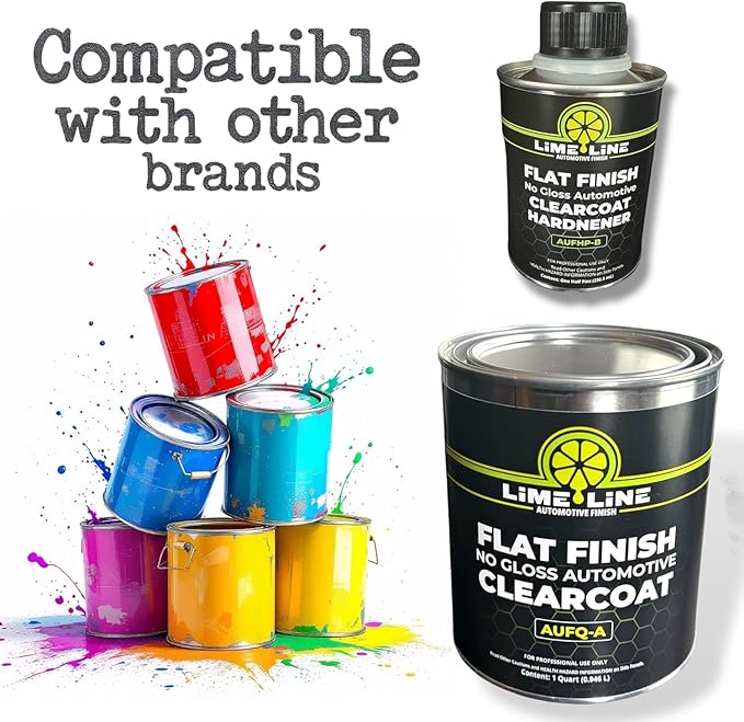 LiME LiNE 2K Clearcoat, Automotive Paint Kit with Hardener, Topcoat For Cars, Trucks and Motorcycles - 1.25 gallon Kit