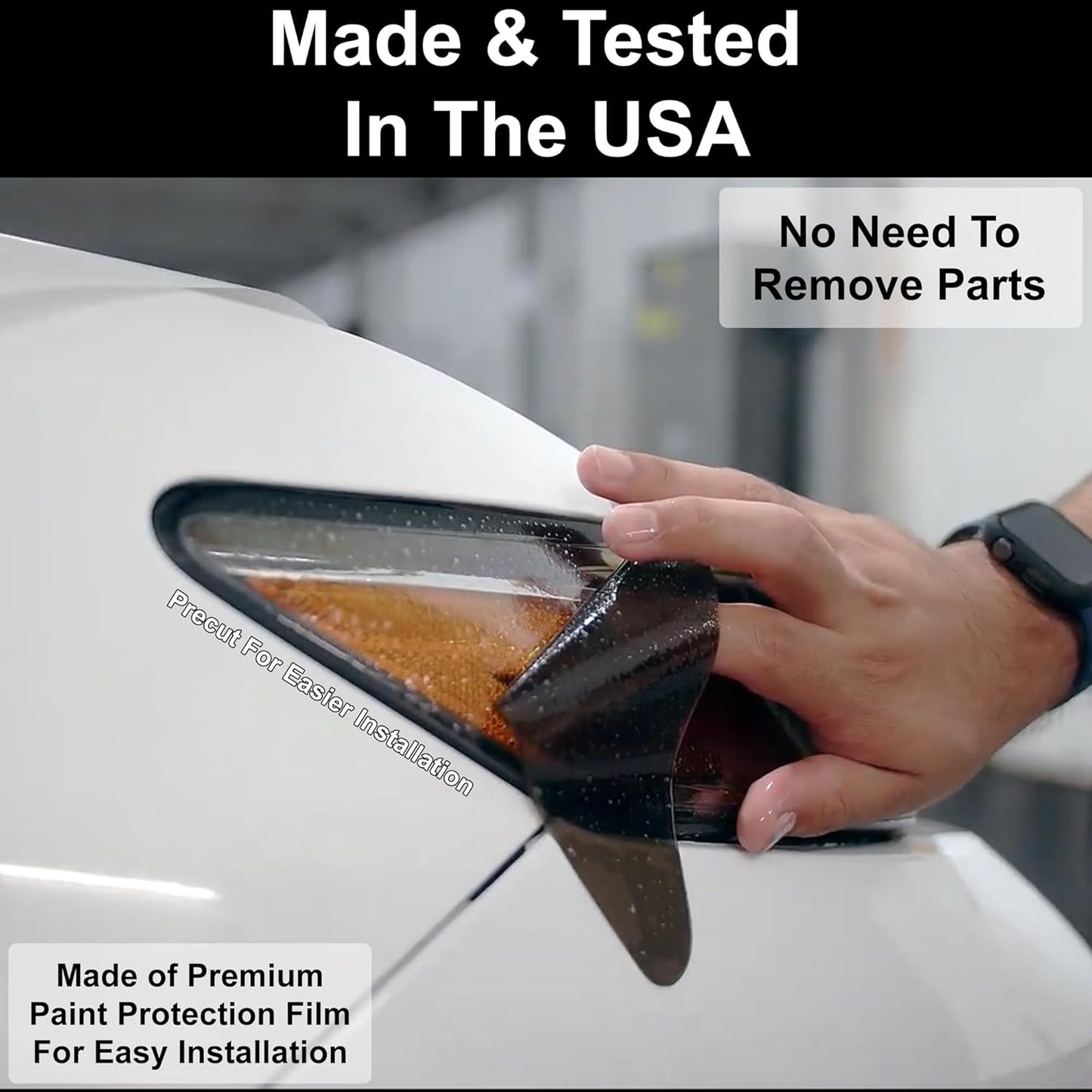 BOGAR TECH DESIGNS Full Headlight Taillight Tint Kit Fits Cadillac Escalade (ESV) 2015-2020, Dark Smoke