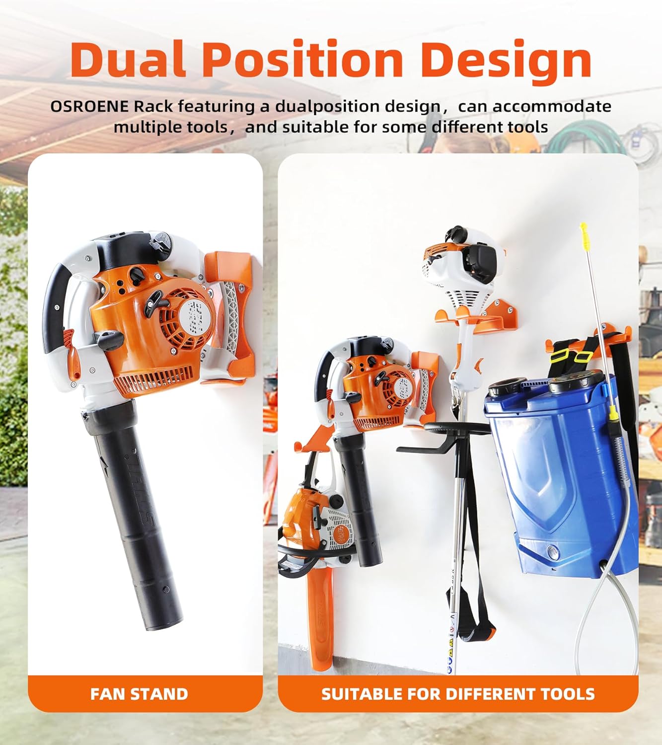 Leaf Blower Hanger, 1 Pack Upgrade Handheld Blower Rack for Garage Wall, Leaf Blower Holder for Stihl BG-56, BG-66, BG-86, SH-56, SH86