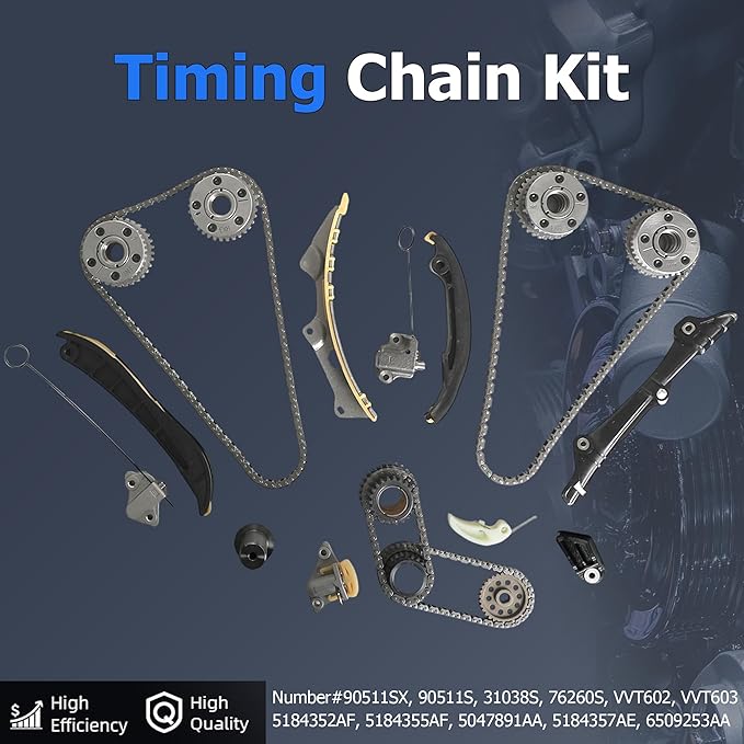 3.6 Head Gasket Set Timing Chain Kit Water Pump Oil Pump w/Head Bolts Fit For Chrysler 200 300 Town&Country Dodge Jeep Ram ProMaster 1500 3.6L V6 DOHC 2011-2016 HS26541PT 90511SX 90511S ES72467