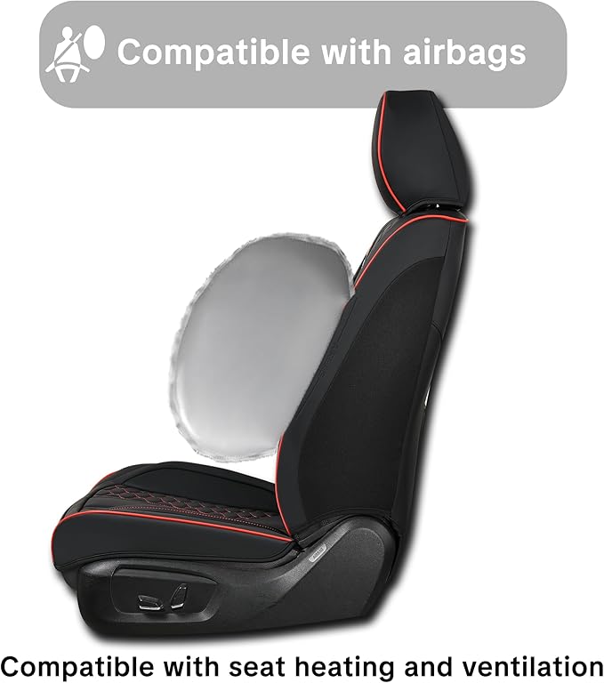 Black Car Seat Covers Full Set,Waterproof Leather Car Seat Covers,Suitable for suvs, sedans, and Pickup Trucks