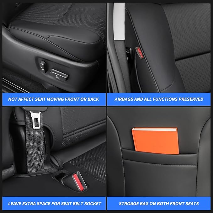 Customized 4runner Seat Covers Full Set for 2025 2026 Toyota 4Runner 7 Seats Pickup Truck Seat Cushion,Fully Covered Luxury Waterproof Leather Seat Protector,Armrest Cover Included(Black & Gray)