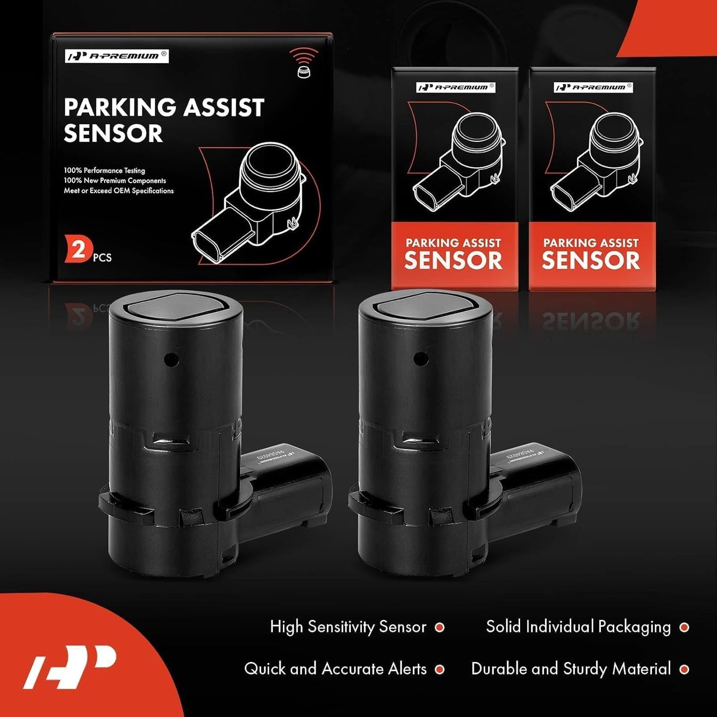 A-Premium 2-PC Rear Reverse Backup Parking Assist Sensor Compatible with Select Ford & Lincoln & Mercury - F-150, F-250 F-350 F-450 F-550 Super Duty, Explorer, Escape, Expedition, Blackwood, Mariner