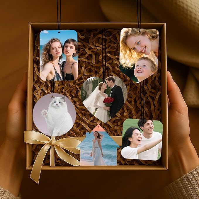 Custom Air fresheners with Picture,Personalized Air Freshener for Car,Cute Hanging Car Air Fresheners for Women,Double-sided Photo Printing Hanging Car Scents 30 scents available