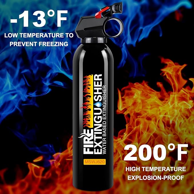 Fire Extinguisher for Home - Car Fire Extinguisher with Mount, Small A B C K Fire Extinguisher, Water-Based Fire Extinguishers for Car/House/Kitchen/Truck/Marine/Boat/Vehicle/utv/rv (6)