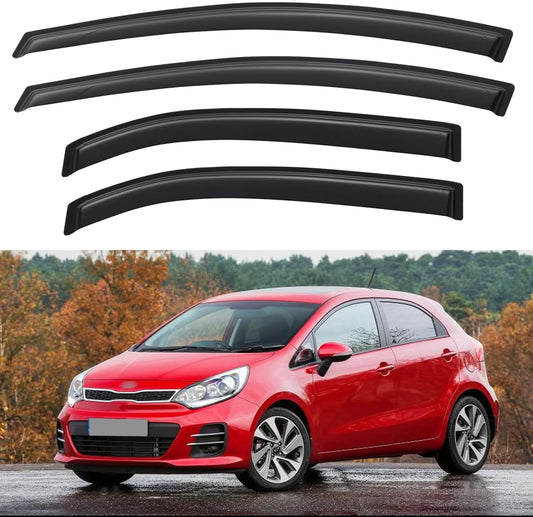 Window Visors Rain Guards for 2012-2017 Kia Rio Hatchback, Out-Channel Window Vent Wind Deflectors Visors Shades for 12-17 Kia Rio (Not for Sedan)