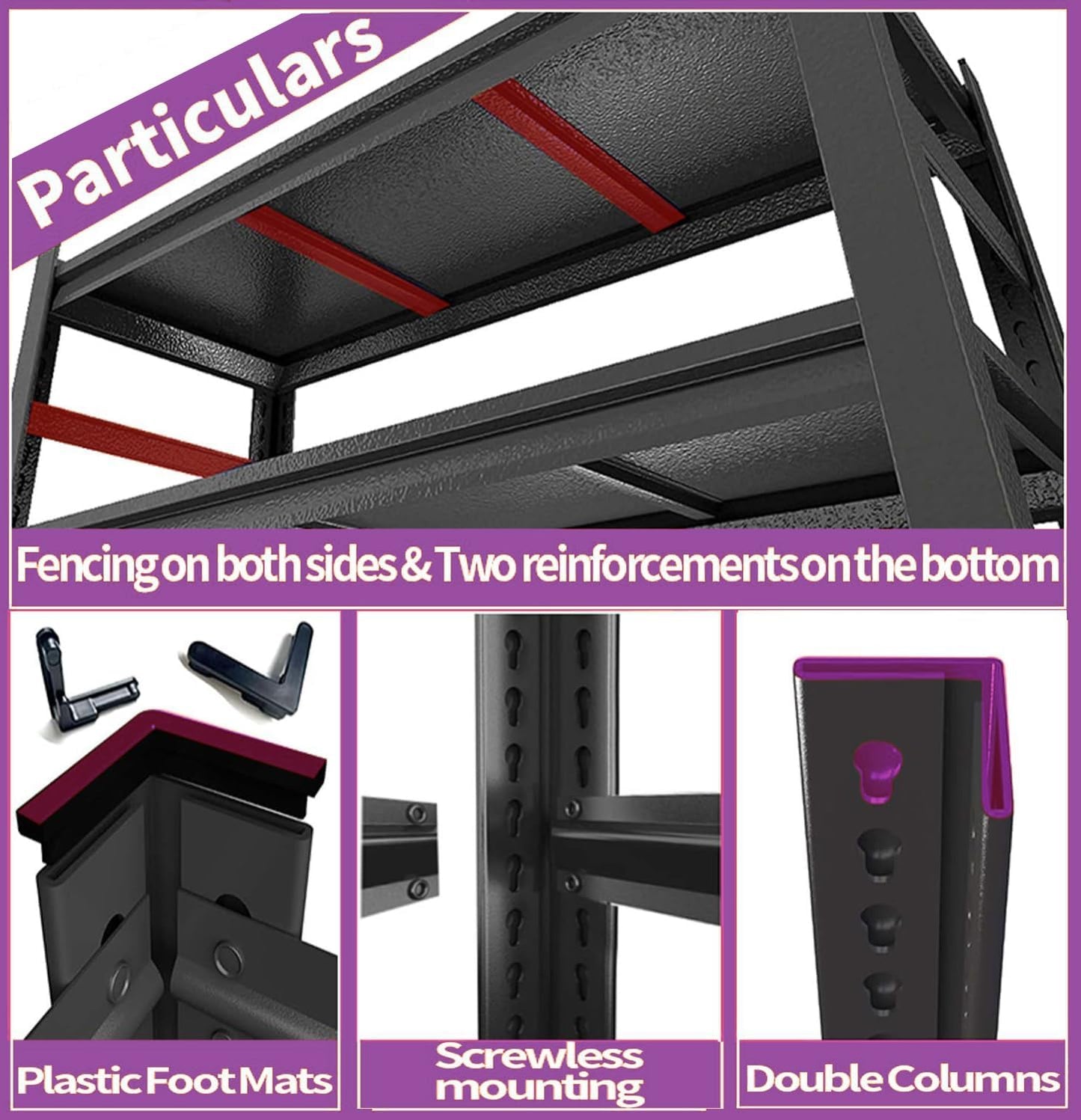 Garage Shelving 3500Lbs Storage Shelves Adjustable Metal Shelving Units 5-Tier Storage Shelves Heavy Duty for Industrial, Warehouse, Basement