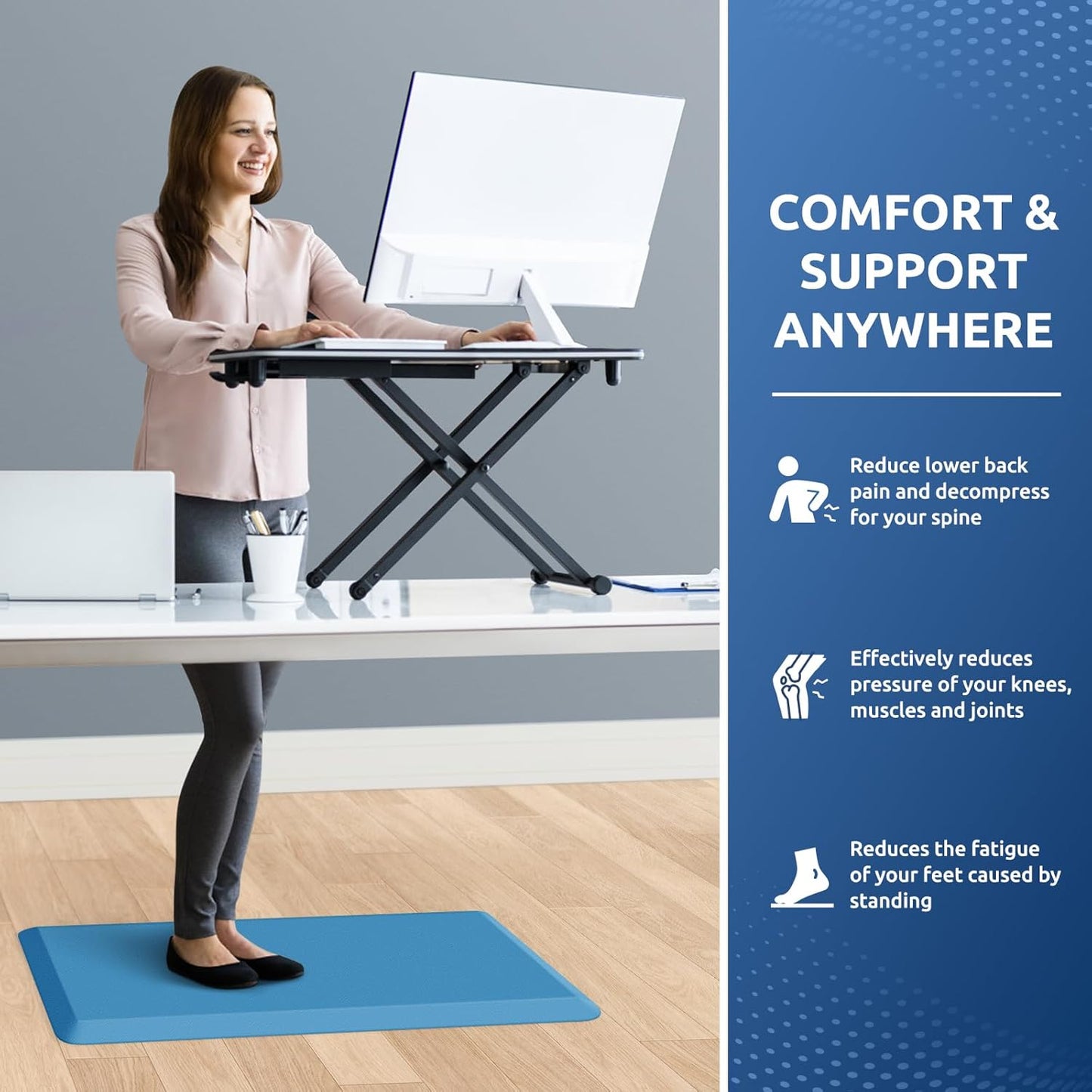 KitchenClouds Kitchen Mat Cushioned Anti Fatigue Kitchen Rug 0.75inch Waterproof Non Slip Kitchen Rugs and Mats Standing Desk Mat Comfort Floor Mats for Kitchen Sink Office (17.3"x28",Green)