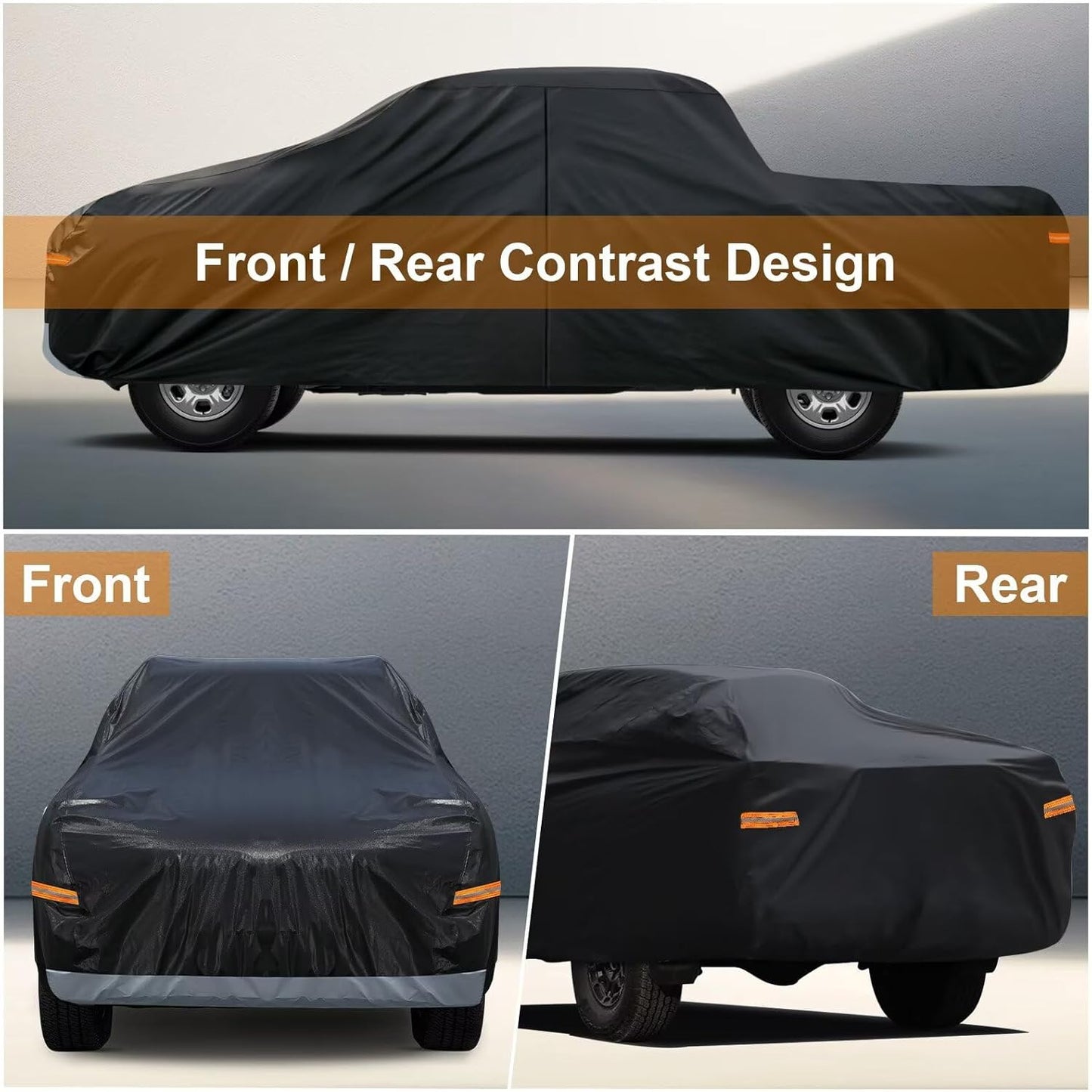 Kayme Truck Cover Custom Fit Nissan Frontier(2021-2025) King/Crew Cab Short Bed. Full Exterior Heavy Duty Outdoor Pickup Truck Car Cover Waterproof All Weather.Car Tarp for Wind Sun Dust Protection.