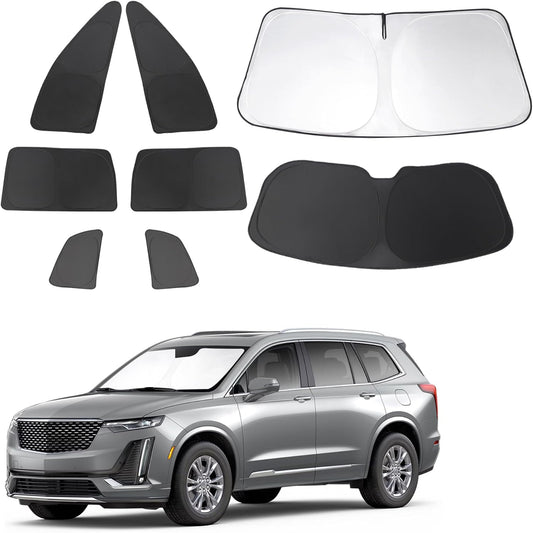TINGLU Window Shades for Cadillac XT6 2020-2025 Accessories Side Full Windows Windshield Sun Shade Sun UV Rays & Privacy Protection for Camping,Napping,and Relaxing 8PCS