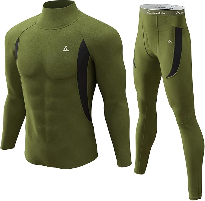 CL convallaria Thermal Underwear Long Johns Set Mens Winter Gift Hunting Gear Sport Base Layer Bottom Top