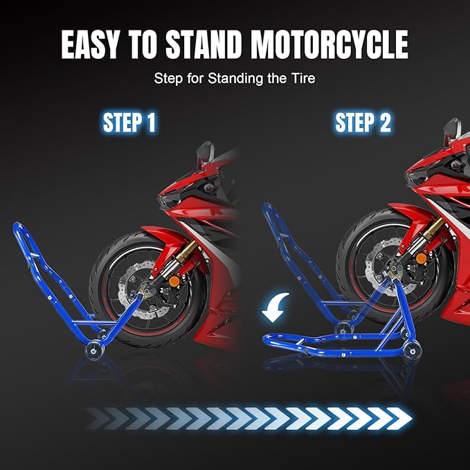 Motorcycle Stand Rear Combo Wheel Lift Stand, 500Lbs Capacity,Swingarm Spool Paddock Stand for Sport Bike,Fit for Yamaha, for Honda, Suitable for Kawasaki Blue