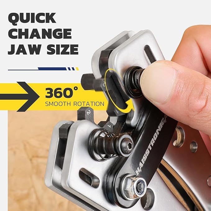 haisstronica Heavy Duty Battery Cable Crimping Tool Kit-Ratchet Hex Extended Handle Crimper for 8,6,4,2,1,1/0 AWG Copper Lugs with Cable Cutter