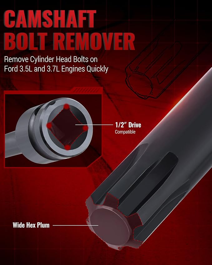 303-1655 Camshaft Tool Compatible with Ford 3.5L V6 EcoBoost Upgraded GT F-150 Expedition Lincoln Navigator, 3.5 Camshaft Holding Alignment Timing Tool with Cylinder Head Screw Removal Socket